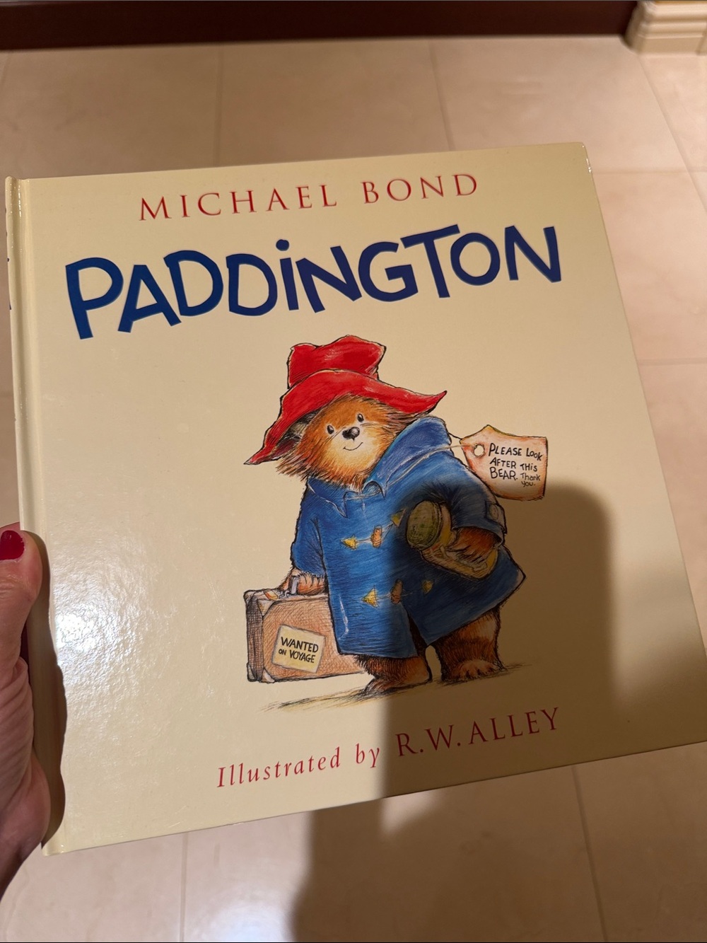 Paddington Children's Picture Book by - Beige Cover with Red Hat and Blue Coat
